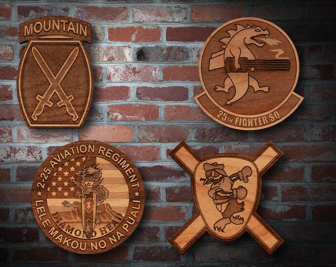 Wooden Misc. Military Patch Plaque 5