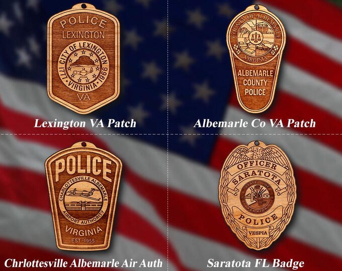 Wooden Miscellaneous Police Badge or Patch Ornaments #107