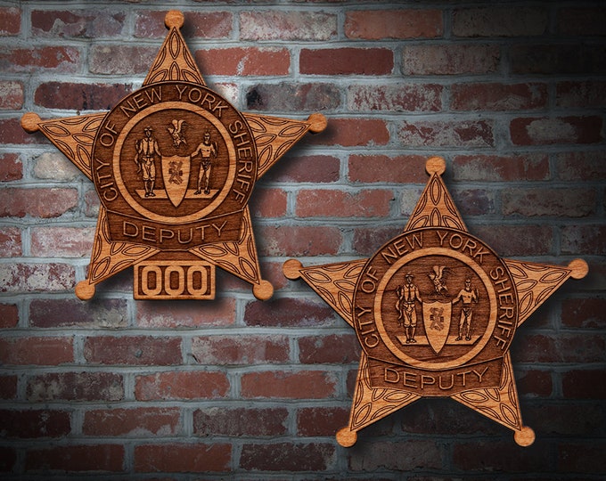 Wooden NYC Sheriff Badge or Patch Plaque
