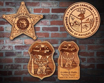 Wooden Miscellaneous Police Badge or Patch Plaque #100