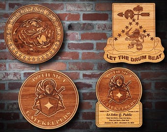 Wooden Misc. Military Patch Plaque #122