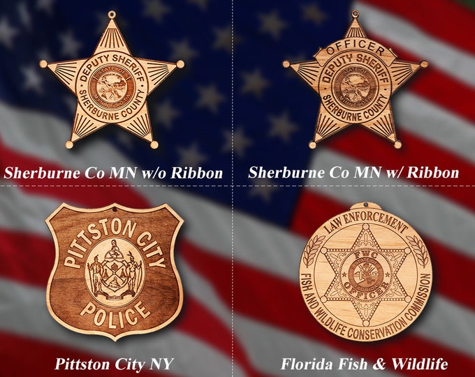 Misc. Wooden Police Badge or Patch Ornament #45