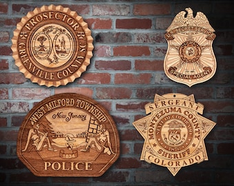 Wooden Miscellaneous  Police Badge or Patch Plaque #44