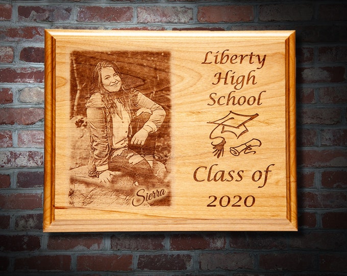 Laser engraved Graduation Picture Plaque Class of 2020