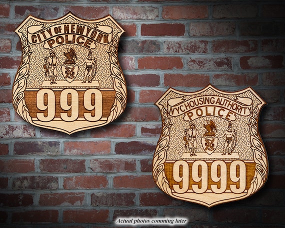 Personalized Wooden New York City Police Shield or Shoulder Patch