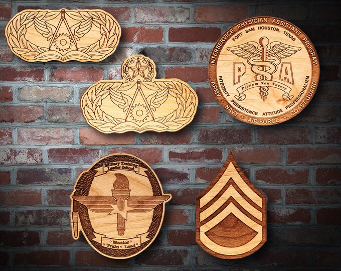 Wooden Misc. Military Patch Plaque 24