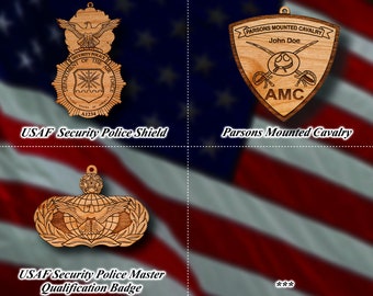 Wooden Misc. Military Patch Ornament 3