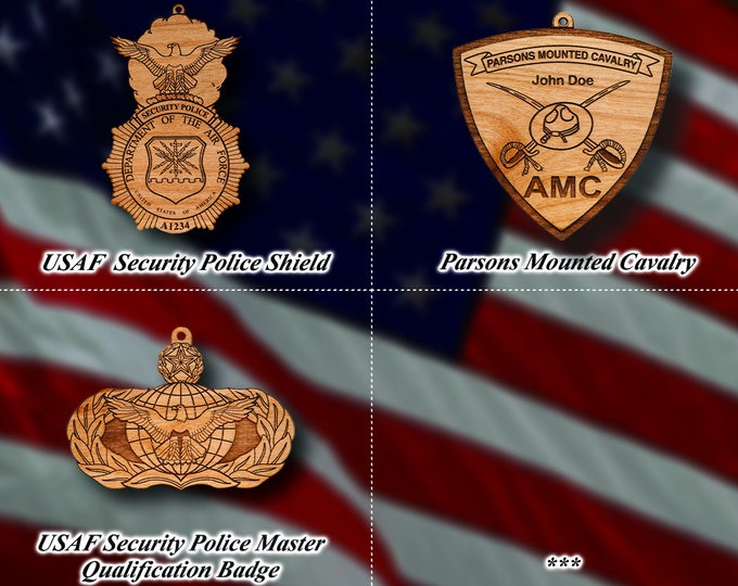 Wooden Misc. Military Patch Ornament 3