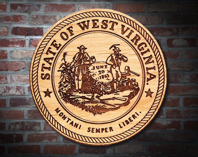 Wooden West Virginia Seal Plaque