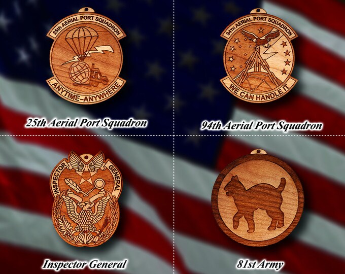 Wooden Misc. Military Patch Ornament 26