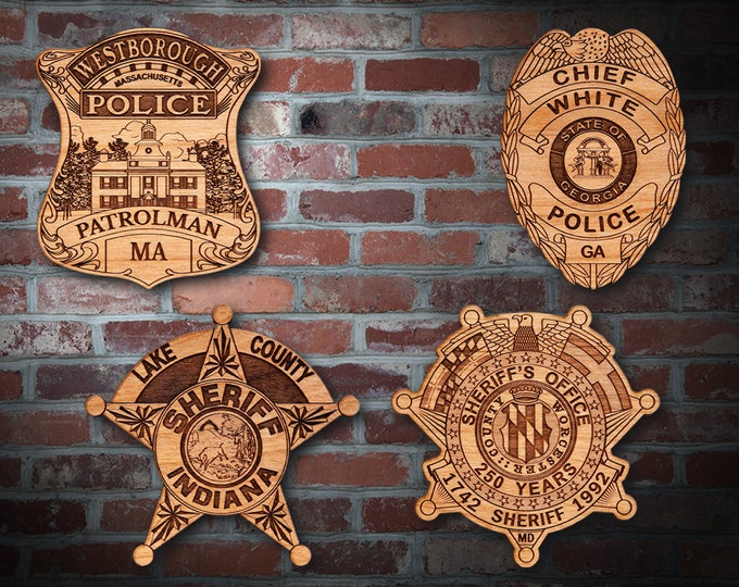 Wooden Miscellaneous  Police Badge or Patch Plaque #37