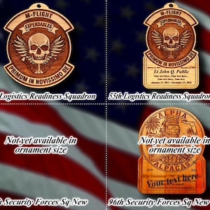 Wooden Misc. Military Patch Ornament #132
