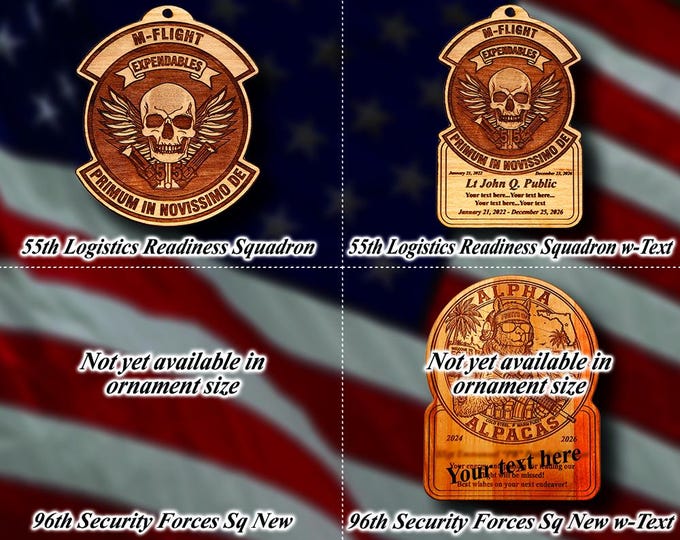 Wooden Misc. Military Patch Ornament #132