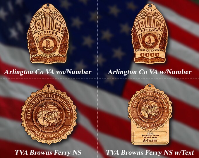 Misc. Wooden Police Badge or Patch Ornament #89