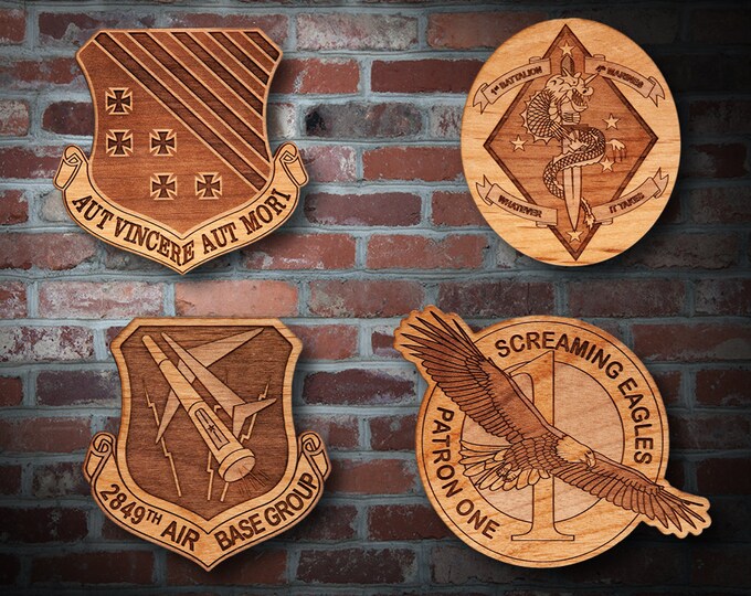 Wooden Misc. Military Patch Plaque 11