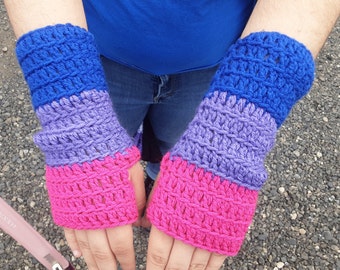 Bisexual Pride Fingerless Gloves