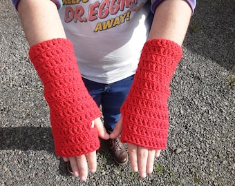 Fingerless Gloves Red