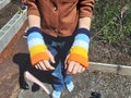 Aroace Pride Fingerless Gloves
