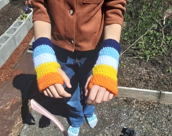 Aroace Pride Fingerless Gloves