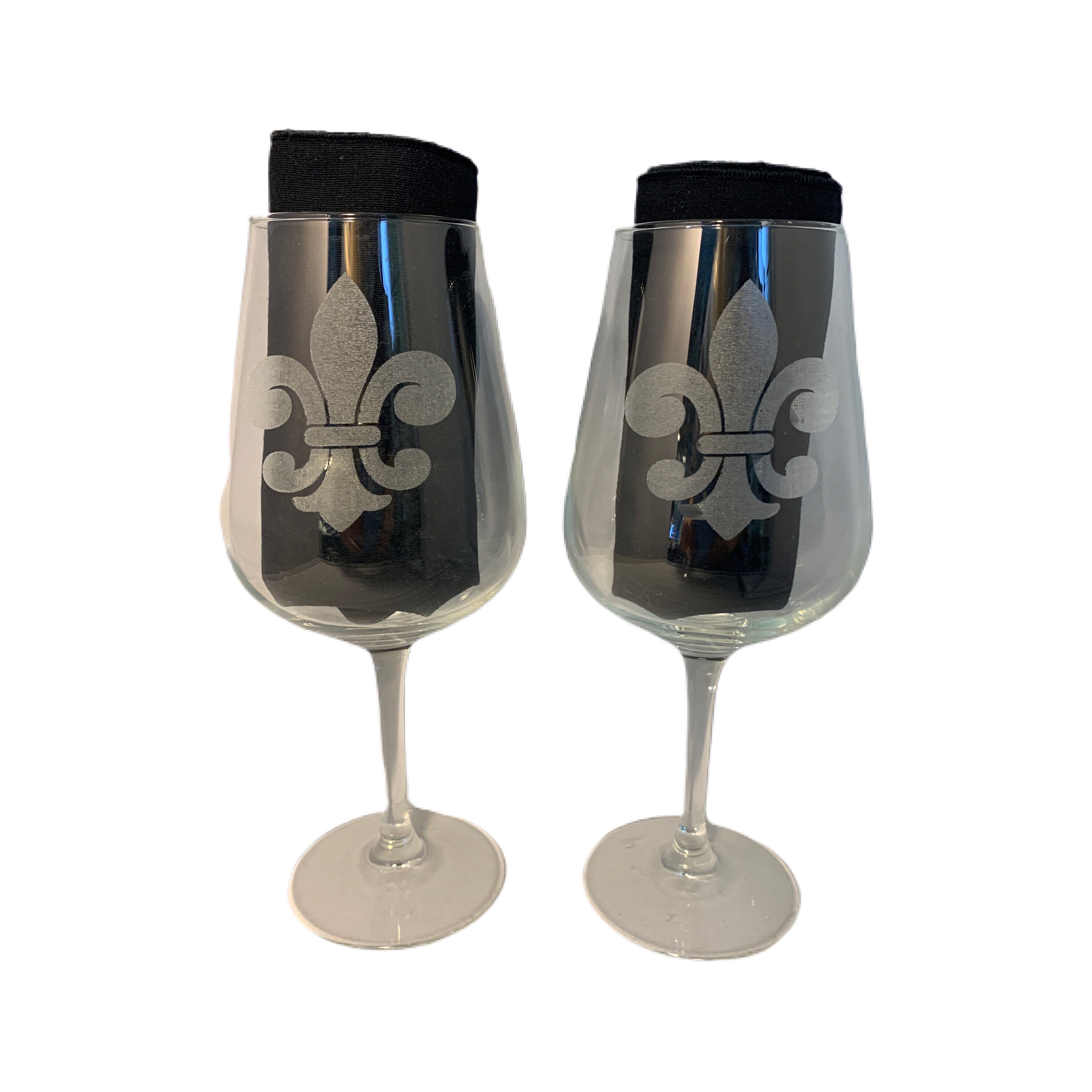 Laser Etched Fleur de Lis Wine Glasses Etsy