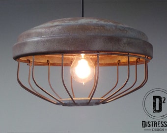 Vintage Industrial Cage Pendant Light