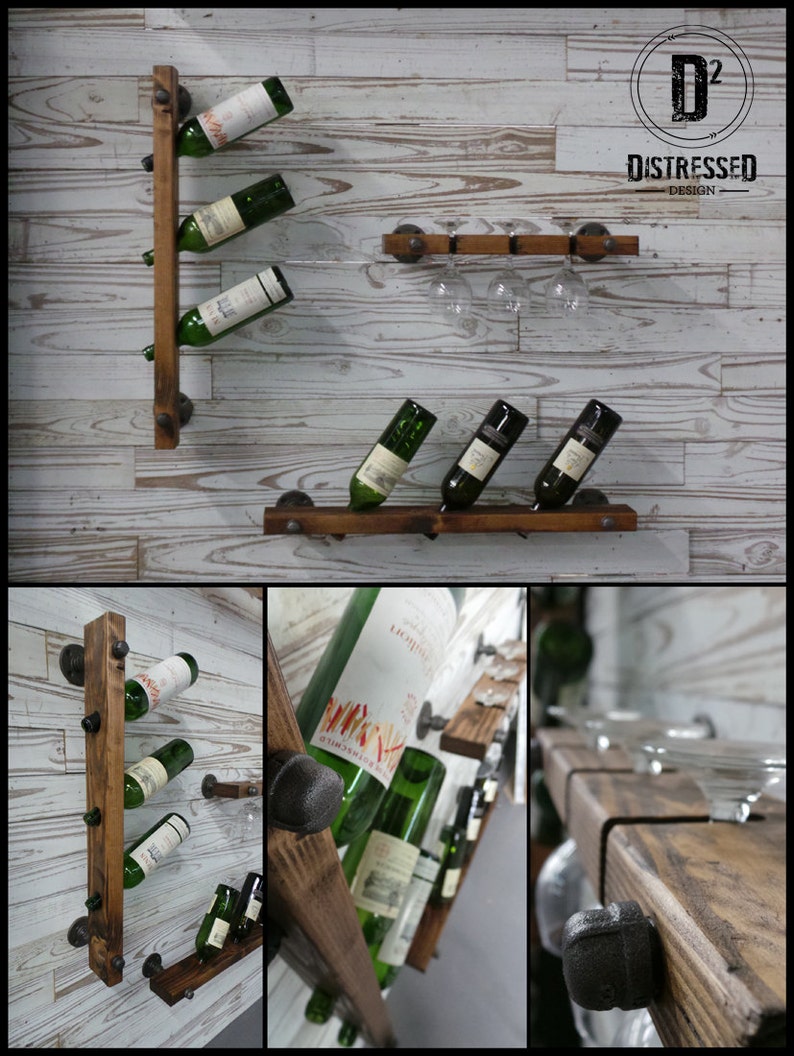 Wine Rack & Glass Set Etsy