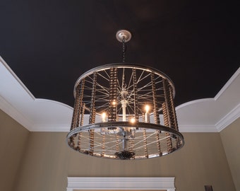 Bicycle Rim Chandelier