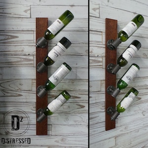 Modern Industrial Wine Rack - Black Iron Pipe Wine Rack