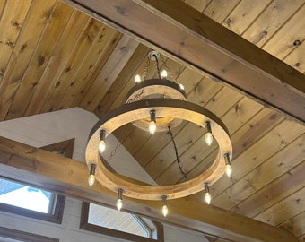 Modern Wagon Wheel Chandelier