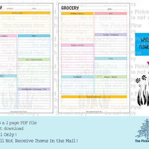Grocery List - 2 Page PDF File