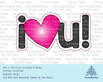 I Love U Word Art (Clip Art)