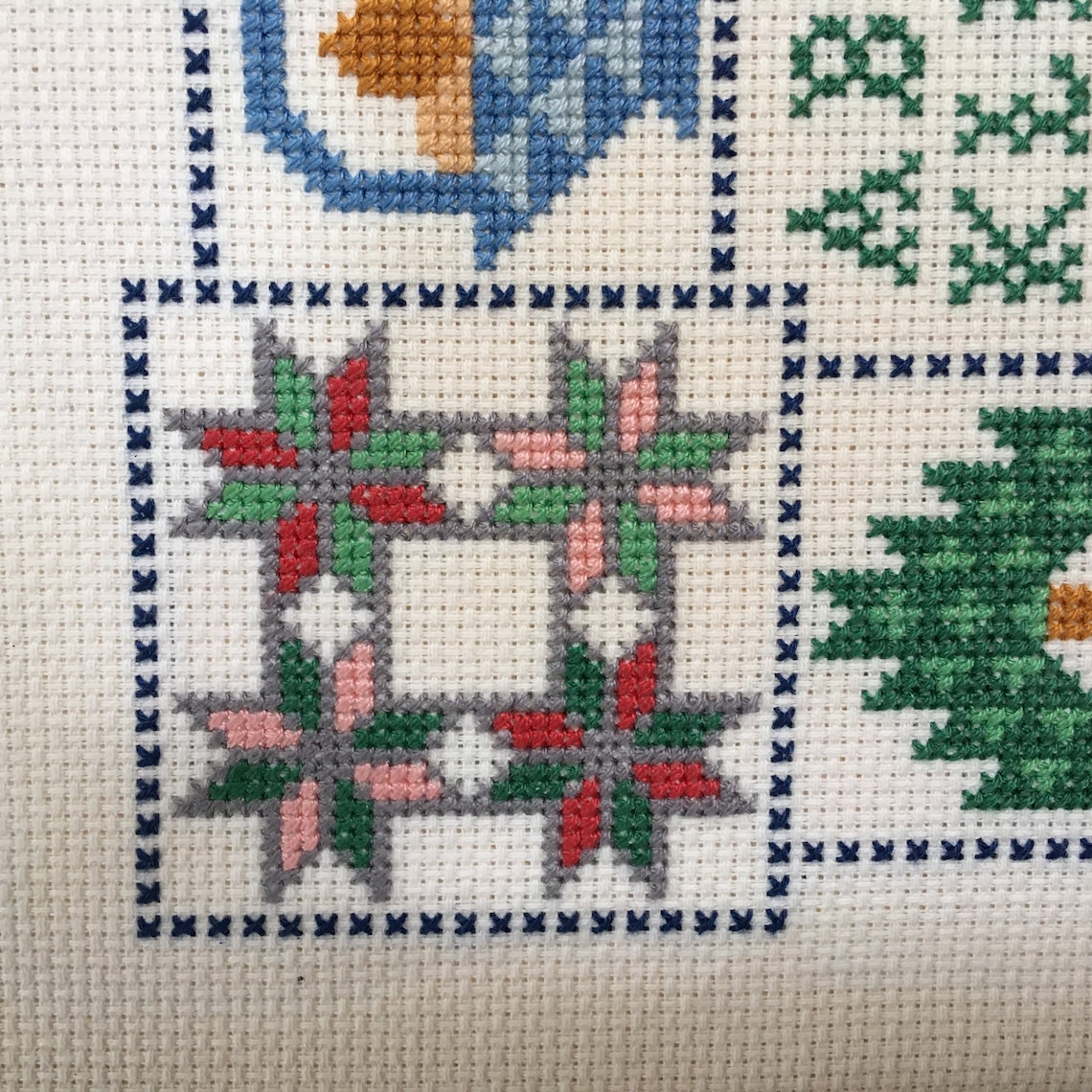 Vintage Counted Cross Stitch SAMPLER Home Love Quilt Blocks Etsy.de