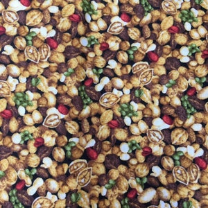 Small Print Nuts & Berries Cotton Fabric - Farmer John&#39;s Mini Market -1.5+ YD x 44&quot; w