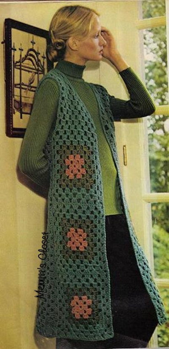 MaKe A Granny Squares Vest Easy Instructions with Diagram Etsy