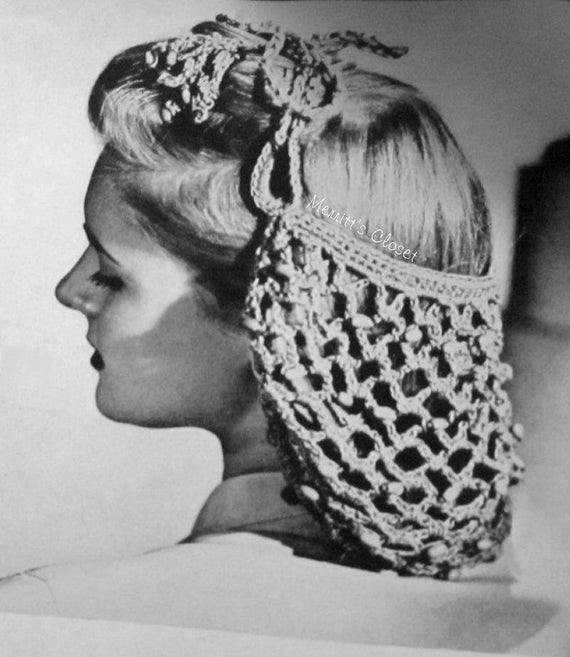 Beaded Hair Snood Vintage Wartime Era Crochet Pattern Etsy
