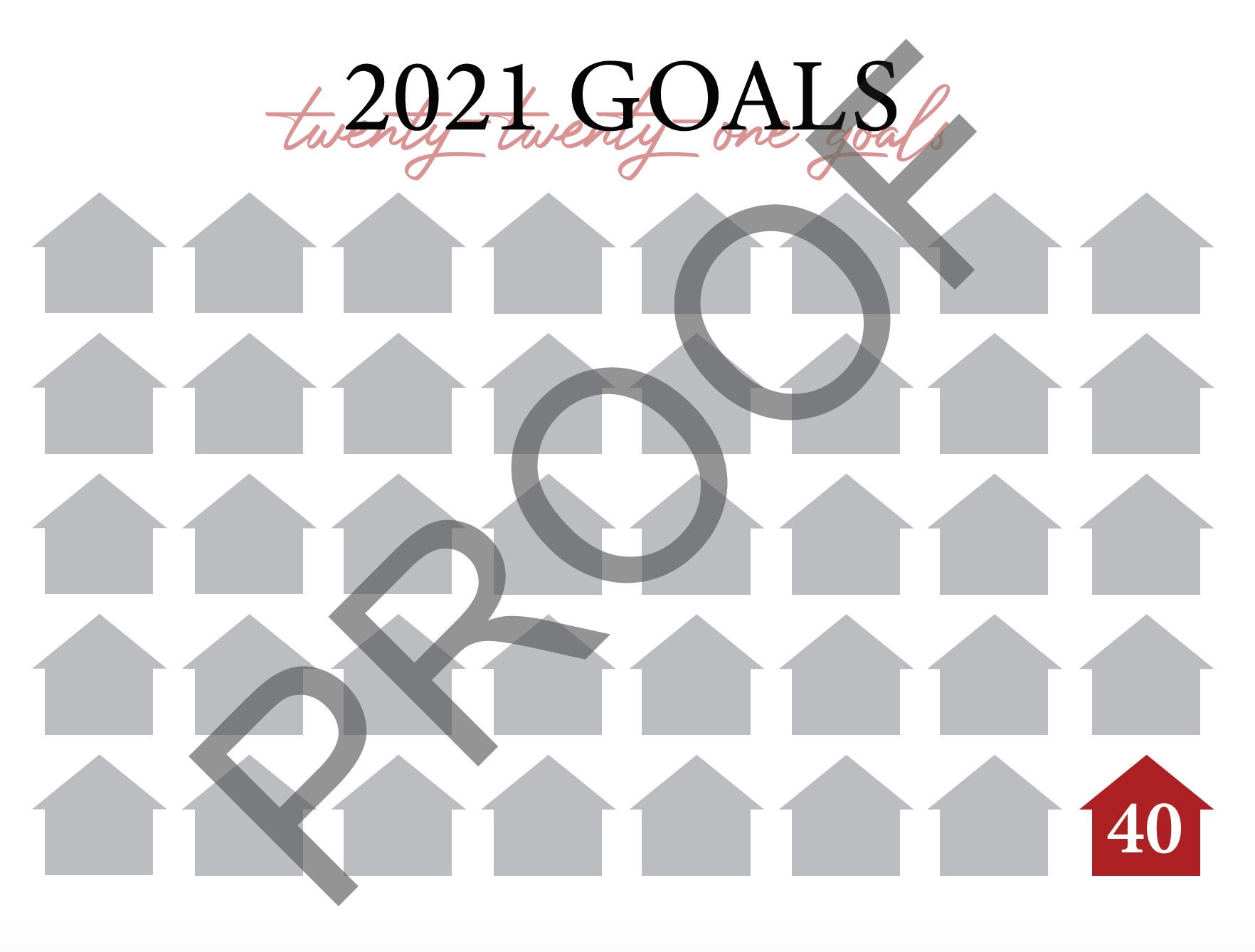 Real Estate Goal Board 40 Homes Etsy