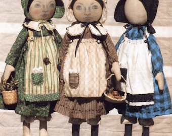 Primitive PATTERN Early Style, Standing Settler Sisters