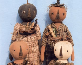 Primitive PATTERN Early Style Harvest Pumpkin Dolls
