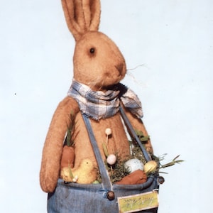 Primitive PATTERN Prim Bunny with His Basket Pants