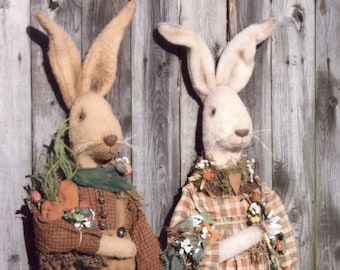 Primitive E-PATTERN Prim Bunnies Welcome Spring