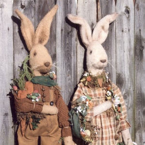 Primitive E-PATTERN Prim Bunnies Welcome Spring image 1