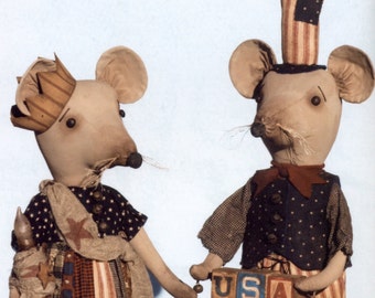 Primitive Standing Country Mouse PATTERN Sam & Libby and Princess and Prince