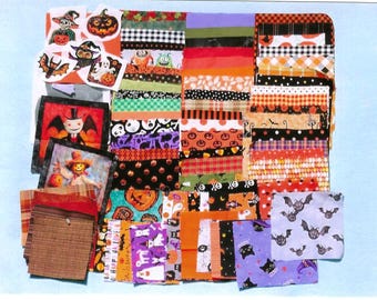 Telas de Halloween para tu próximo acolchado, costura lenta o adorno para diario basura.