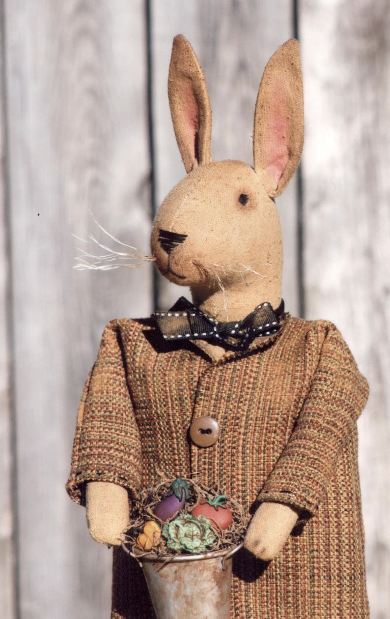 Primitive PATTERN Folk Art Bunny Rabbits Etsy Canada
