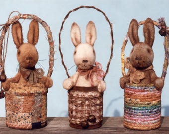 Primitive PATTERN Dirty Bunnies and Baskets