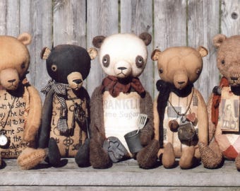 Osos de peluche de recuerdo con patrón primitivo
