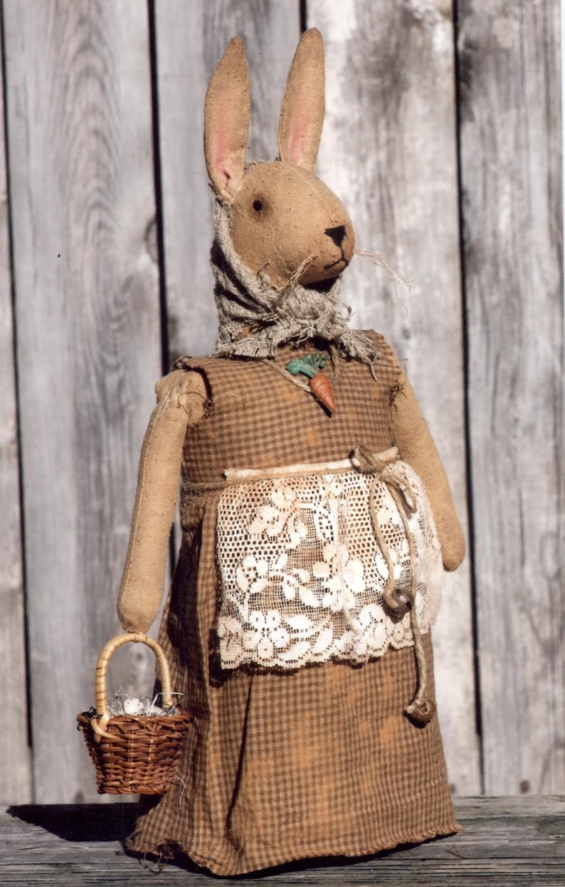 Primitive PATTERN Folk Art Bunny Rabbits Etsy