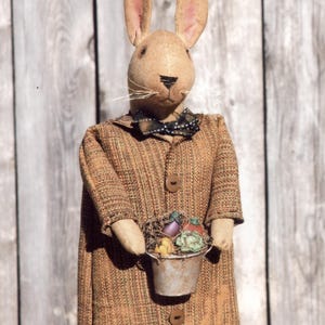 Primitive PATTERN Folk Art Bunny Rabbits image 4
