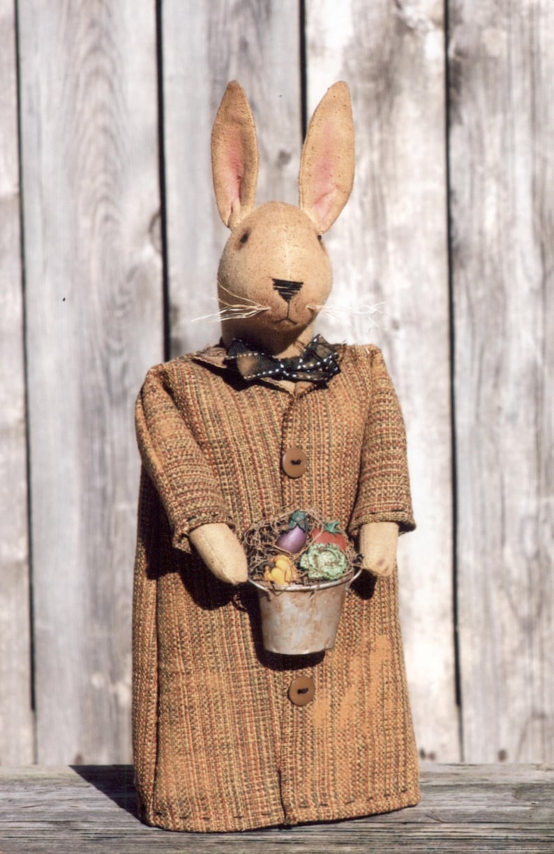 Primitive PATTERN Folk Art Bunny Rabbits image 4