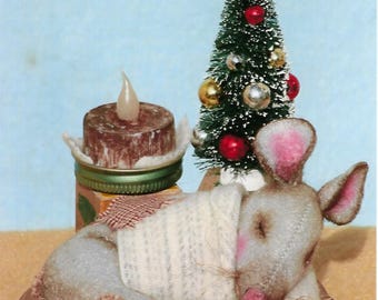 Viñetas de mesa del ratón navideño durmiente